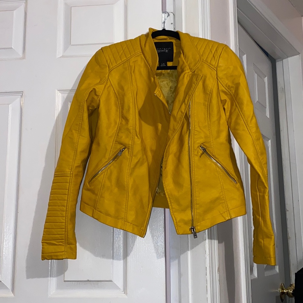 Yellow leather jacket